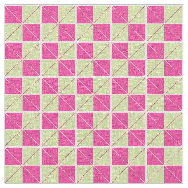 Tecido Argyle verifica rosa e verde (Detalhe)