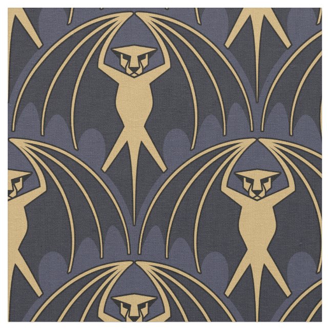 Tecido Art Deco Bat Pattern (Detalhe)