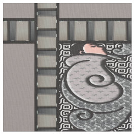 Tecido Art Deco Finlandia - Cinza e Rosa