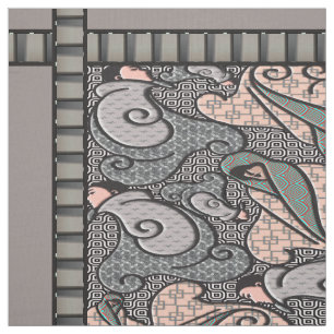 Tecido Art Deco Finlandia - Cinza e Rosa