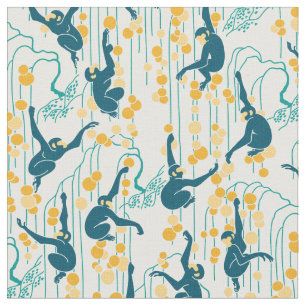Tecido Art Deco Monkeys (outono)