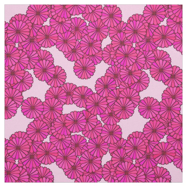 Tecido Art Deco - padrão de flores - magenta a rosa (Modelo)