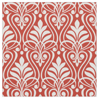 Tecido Art Deco Pattern 01 - Branco sobre o Vermelho Pers