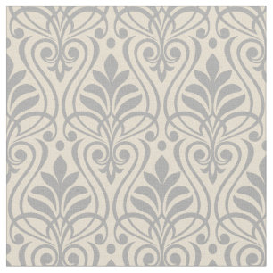 Tecido Art Deco Pattern 01 - Cinzas Espanholas em Branco