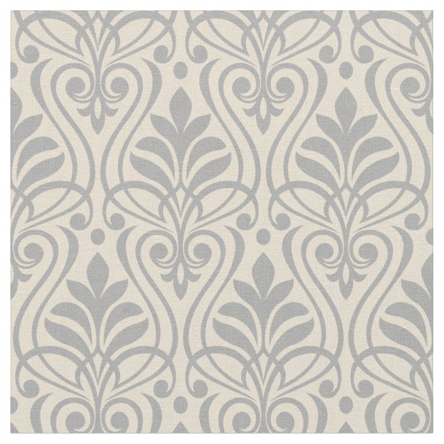Tecido Art Deco Pattern 01 - Cinzas Espanholas em Branco (Detalhe)