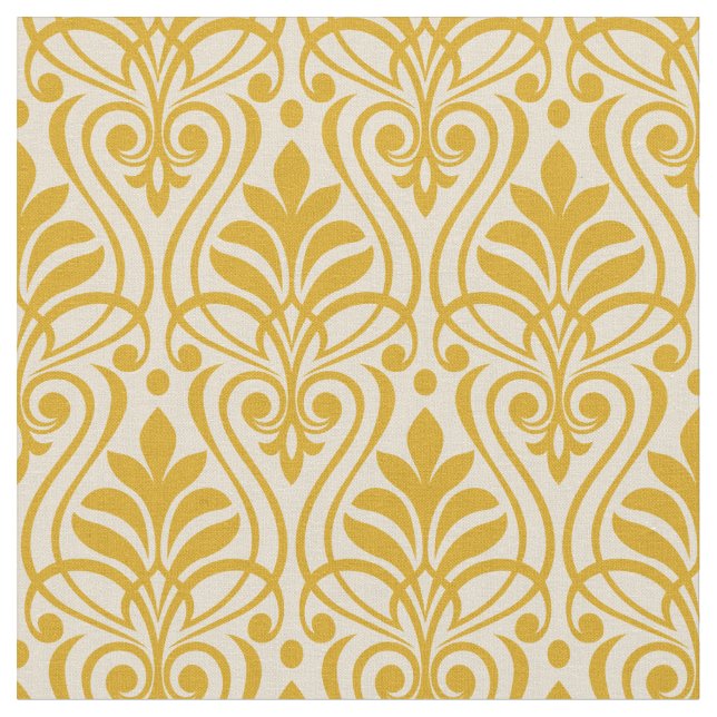 Tecido Art Deco Pattern 01 - Deco Dourado 2 on Off-White (Detalhe)