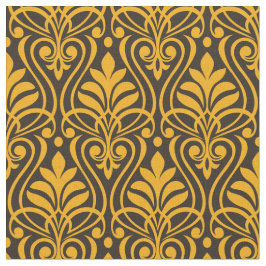 Tecido Art Deco Pattern 01 - Gamboge vívido sobre Deco Bl