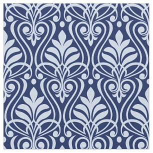 Tecido Art Deco Pattern 01 - Lavanda Azul no Azul Escuro