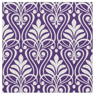 Tecido Art Deco Pattern 01 - White on Cadbury Purple
