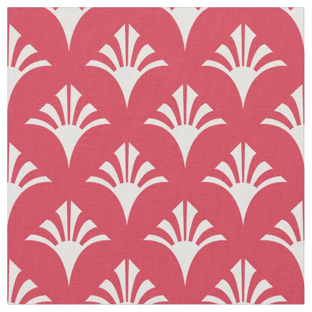 Tecido Art Deco Pattern 02 - Branco a rosa paraíso (Detalhe)