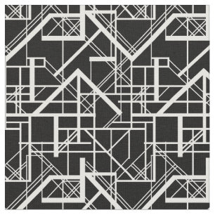 Tecido Art deco preto e branco