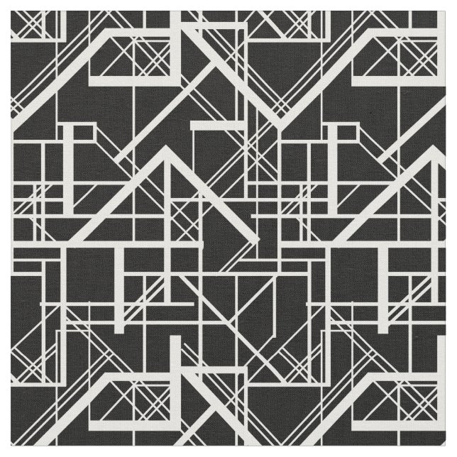 Tecido Art deco preto e branco (Detalhe)