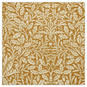 Tecido Art Nouveau Floral Damask, Mostard Yellow e Dourad