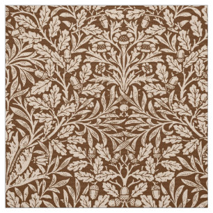 Tecido Art Nouveau Floral Damask, Taupe e Chocolate Brown
