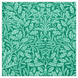 Tecido Art Nouveau Floral Damask, Turquoise e Aqua