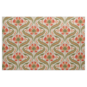 Tecido Art Nouveau Flores Selvagens, Persimmon