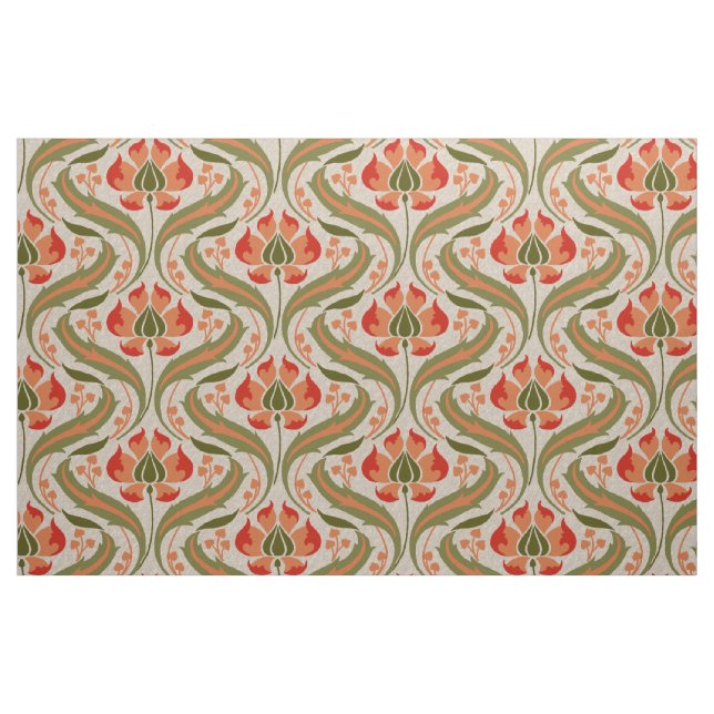 Tecido Art Nouveau Flores Selvagens, Persimmon (Fat Quarter)