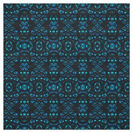 Tecido Arte Abstrata em Gouache Azul Preto Flamejante