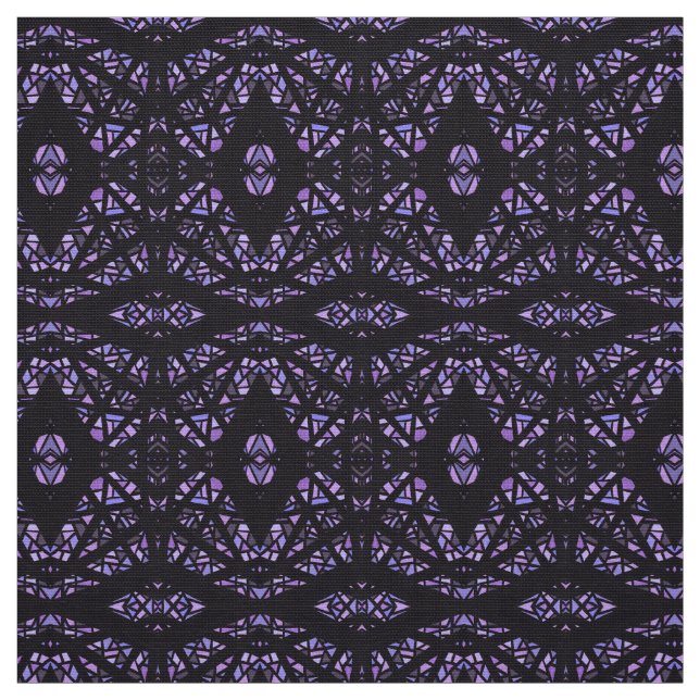 Tecido Arte Abstrata em Gouache Preto Roxo Espectroscópic (Modelo)