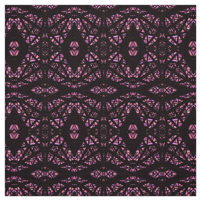 Tecido Arte Abstrata em Gouache Rosa Preto Espectroscópic (Modelo)