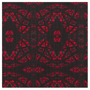 Tecido Arte Abstrata em Gouache Vermelho Preto Espectrosc