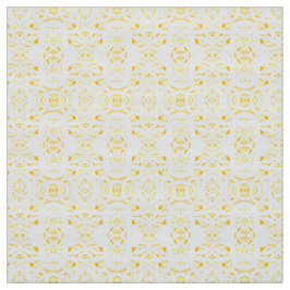 Tecido Arte Abstrata em Guache Amarelo Branco Firebrand