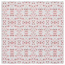 Tecido Arte Abstrata em Guache Vermelho Branco Firebrand