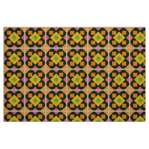 Tecido Arte Abstrata Geométrica com Cores Vibrantes