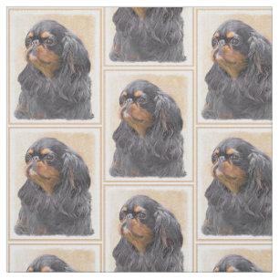 Tecido Arte Animal Original Pintura Inglesa Toy Spaniel