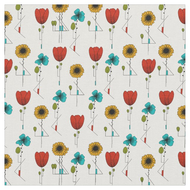 Tecido Arte Contemporânea Noveau Padrão Floral (Detalhe)