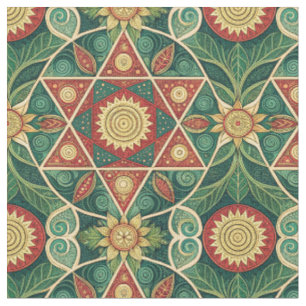 Tecido Arte de Design de Mandala Floral Geométrico Sagrad