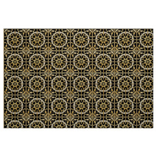 Tecido Arte de Padrão Geométrico Dourado Elegante