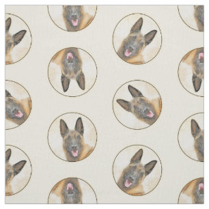Tecido Arte de pintura belga Malinois Shepherd Mahogany