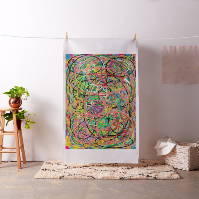 Tecido Arte do Hoops design de cores mistas jinging (In Situ)