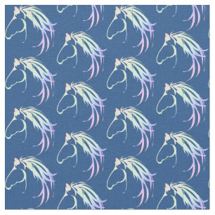 Tecido Arte do logotipo da cabeça de cavalo colorido de 