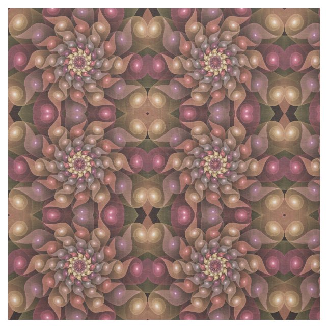 Tecido Arte fractal abstrata moderna flor brilhante surre (Modelo)