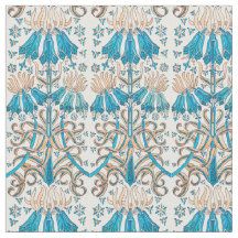 Arte Francesa Nouveau Floral Azul Botânico Branco