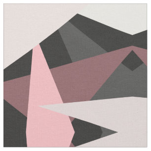 Tecido Arte Geométrica Negra Rosa Moderna