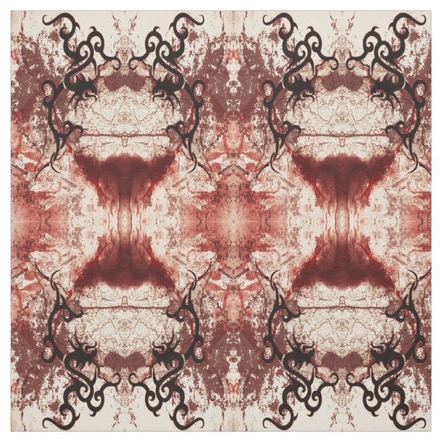 Tecido Arte Gótica Tribal Decay Damask (Modelo)