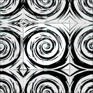 Tecido Arte hipnótica branca & preta do redemoinho