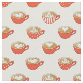 Tecido Arte Látea no Padrão Vermelho de Lágrimas de Café