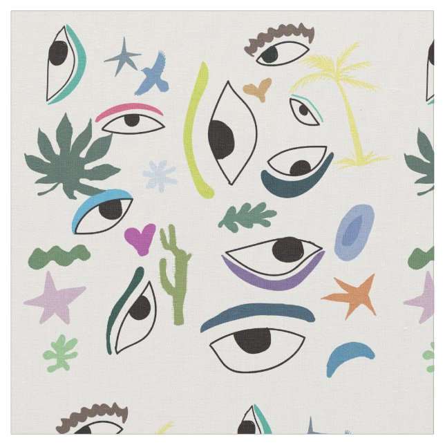 Tecido Arte Moderna dos Olhos Bizarros  (Detalhe)