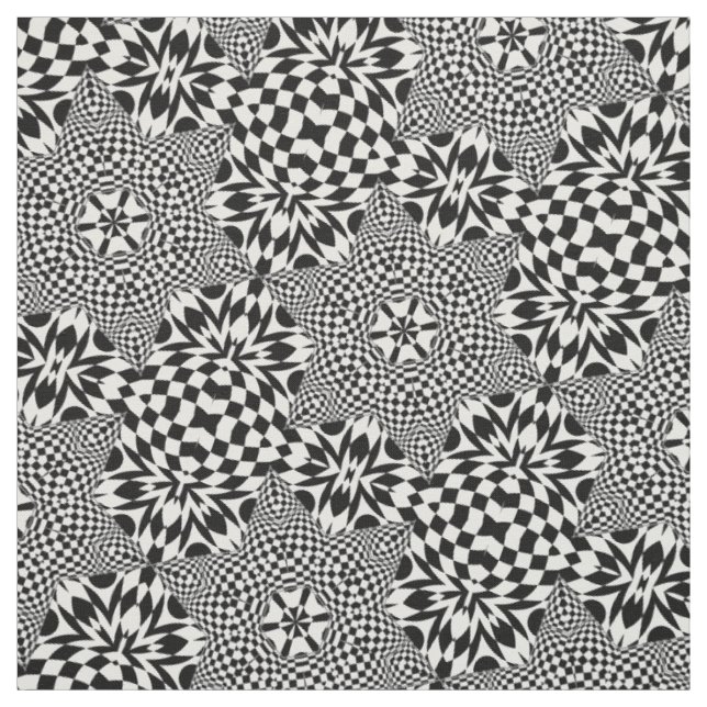 Tecido Arte Op preto e branco (Modelo)