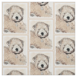 Tecido Arte original de pintura terrier com revestimento