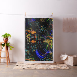 Tecido Arte popular de florescência dos
