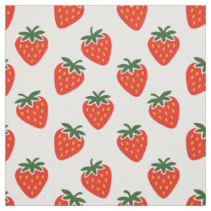 Tecido Arte Popular Dispersão de Morango em Vermelho e Ve
