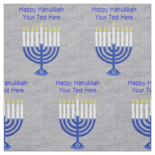 Tecido Artesanatos de prata Menorah do falso azul escuro