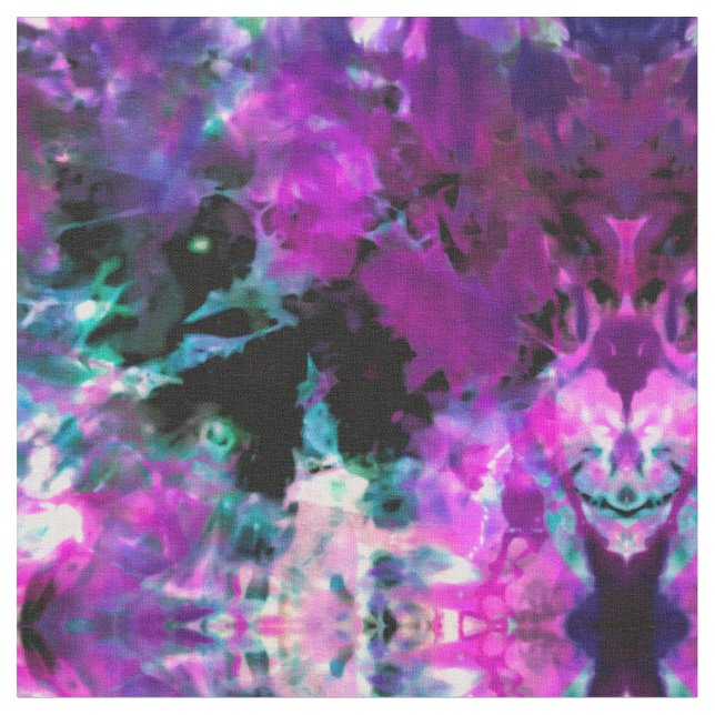 Tecido Artsy Abstrato Modern Black Rple Tie Dye (Detalhe)