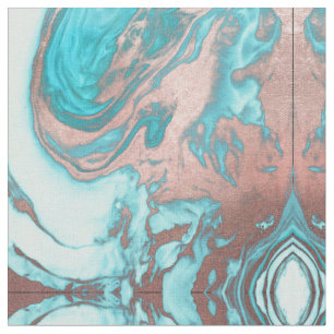 Tecido Artsy Chic Rosa Dourado Aqua Mint Blue Marble Patt