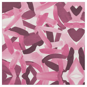 Tecido Artsy Girly Pink Burgundy Collage